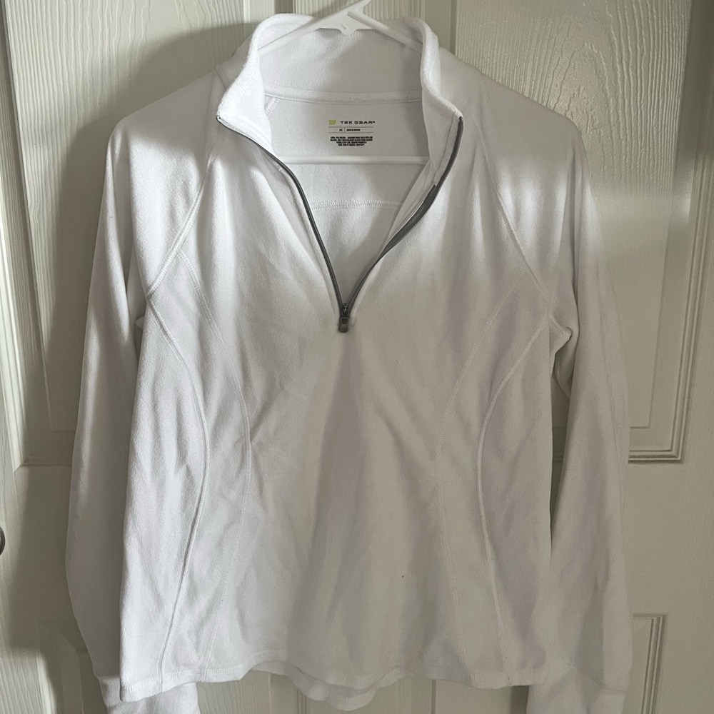 White Tek Gear Fleece Quarter Zip Sweatshirt